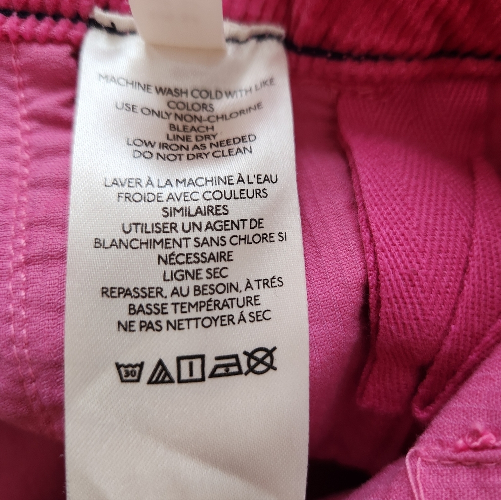 Anthropologie Maeve Colette Corduroy Cropped Wide-Leg Pants Pink Women's Size 27 - Picture 6 of 10